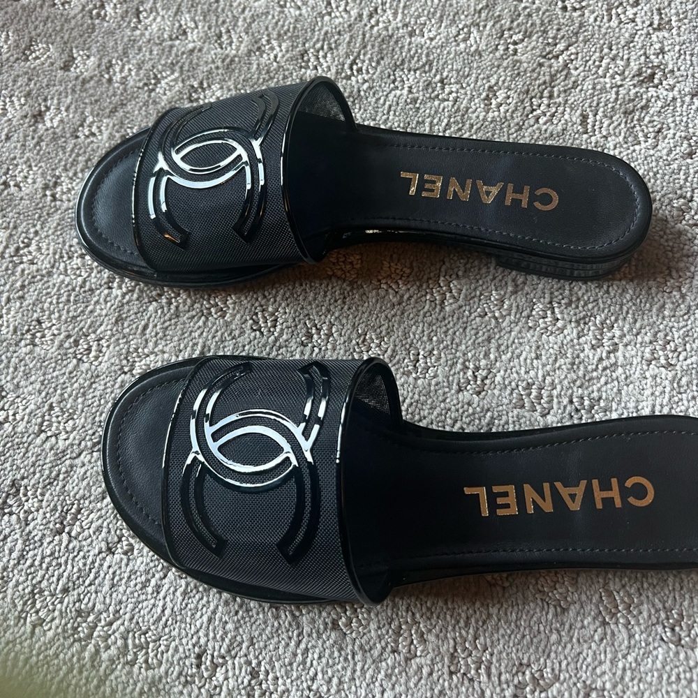 Brand new authentic CHANEL  slide sandals for sale! - Picture 5 of 10